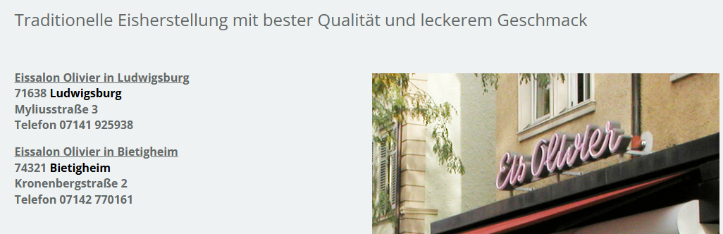 Eisgenuss in Ludwigsburg eis olivier