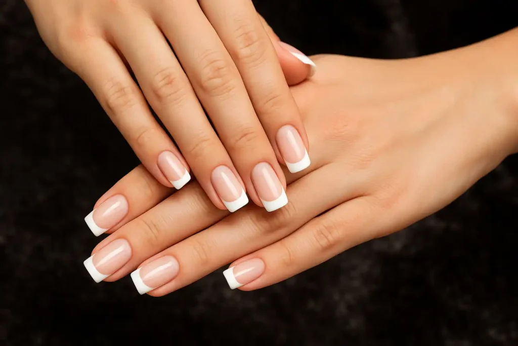 Gesunde Polygel-Naegel 2 haende mit schönen Naegeln