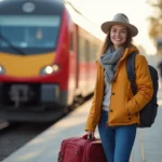 Bahn Kurztrip Ludwigsburg Frau am Bahnsteig