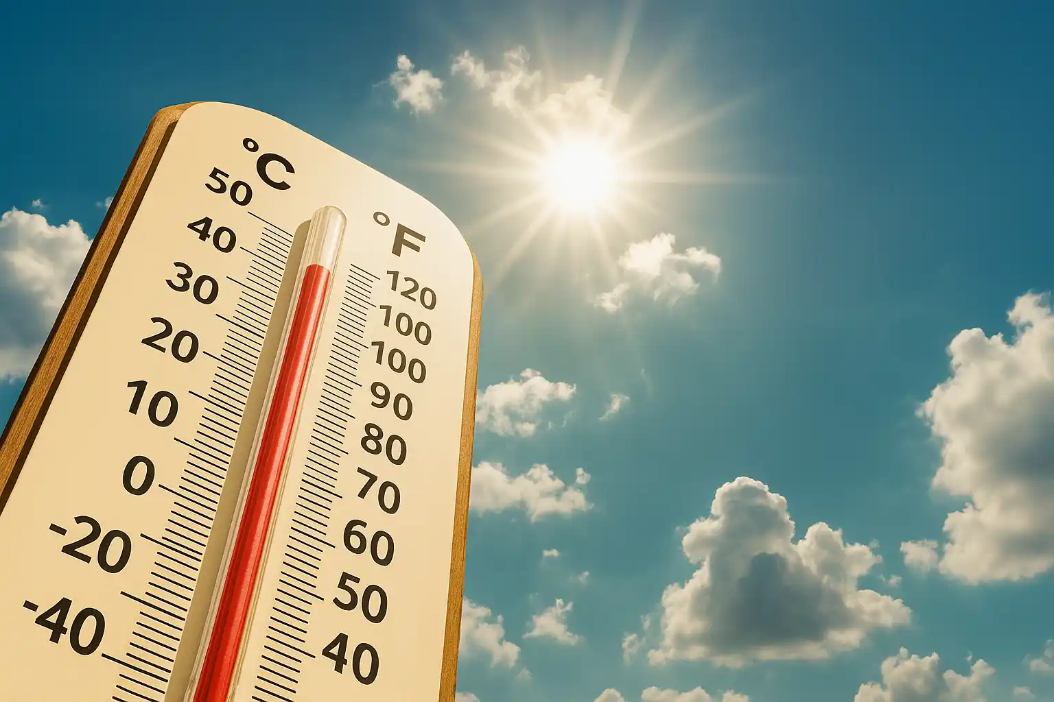 Hitze-Check Thermometer unter Sonne