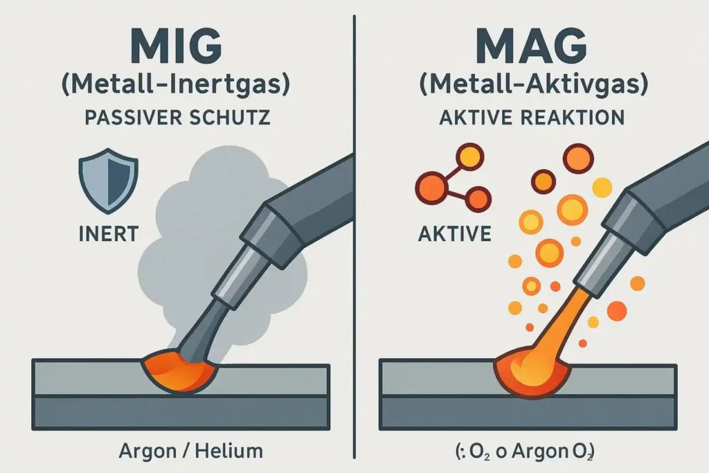 MAG vs MIG Schweissen Vergleichsbild