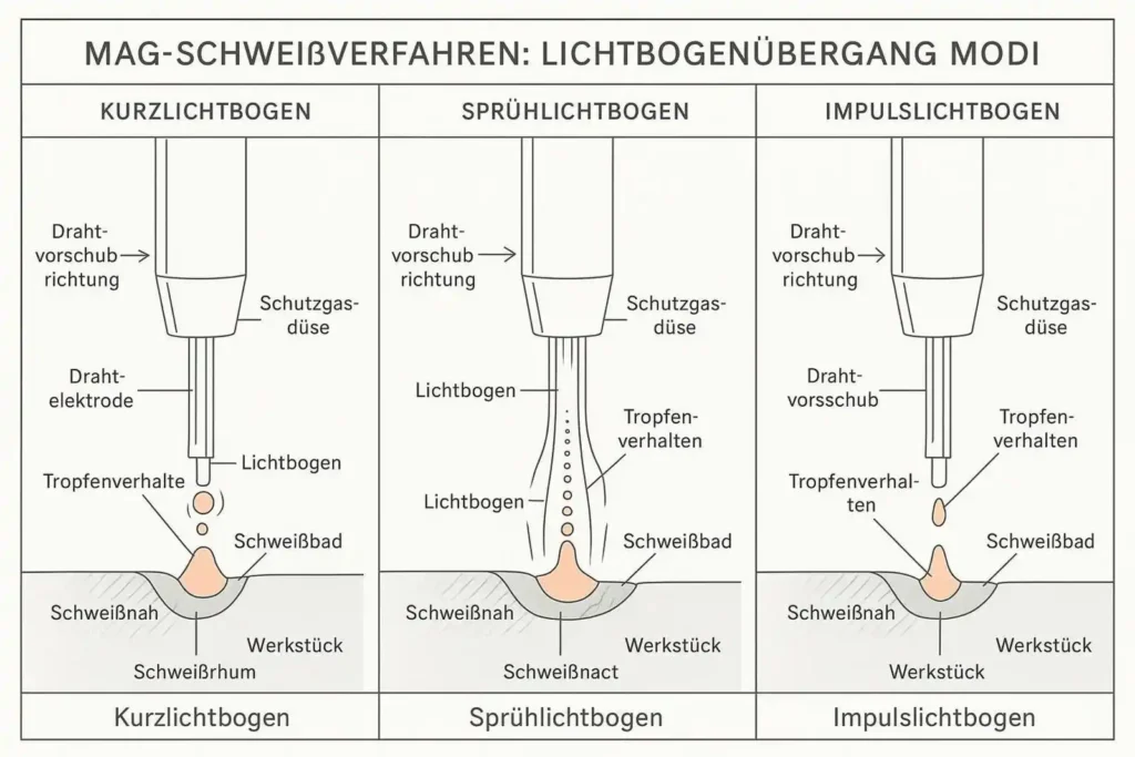 MAG Schweissen verschiedene Schweissverfahren