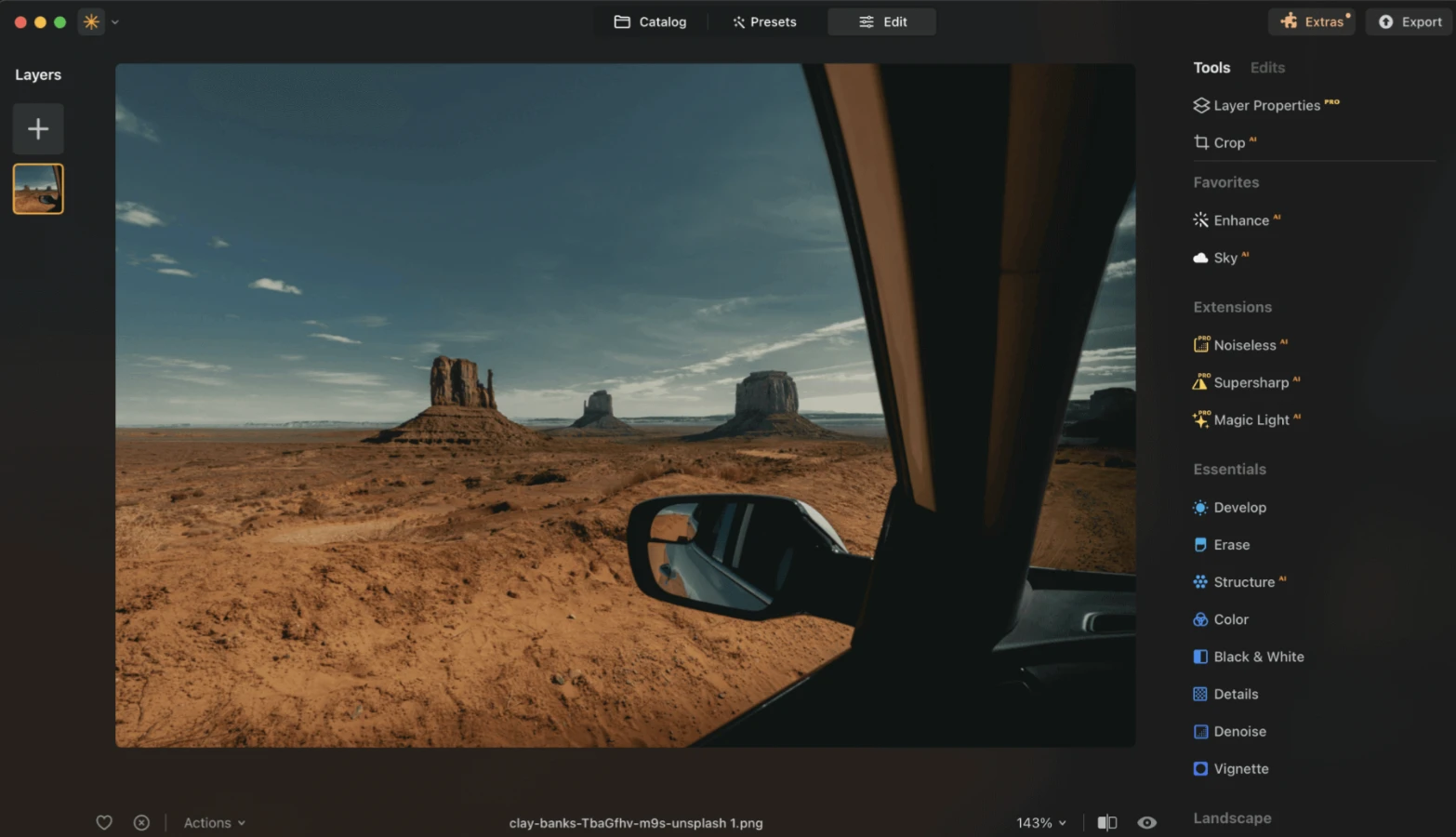 Digitale Nachbearbeitung Bild vom Bildbearbeitungsprogramm