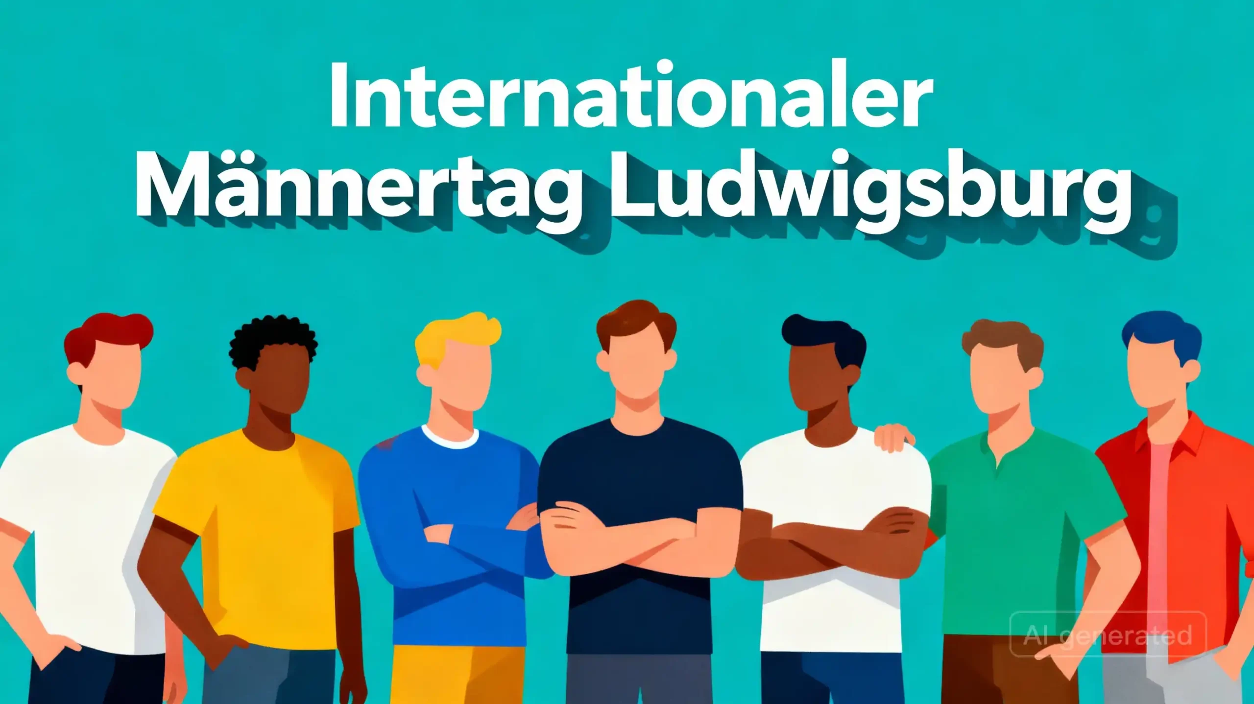 Internationaller Männertag Ludwigsburg Illustration mit verschiedenen Zeichnungen von Männern