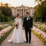 Traumhochzeit in Ludwigsburg Brautpaar im Residenzschlossgarten
