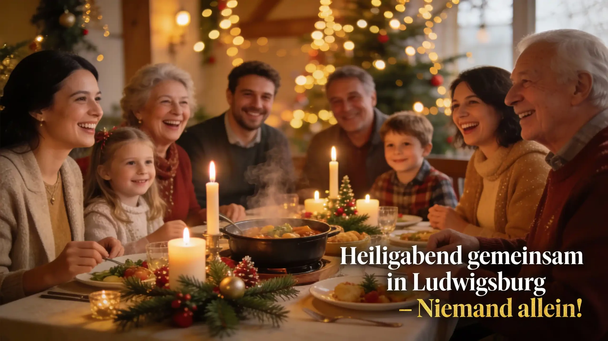 Weihnachtsfeier Ludwigsburg gemeinsam am Tisch