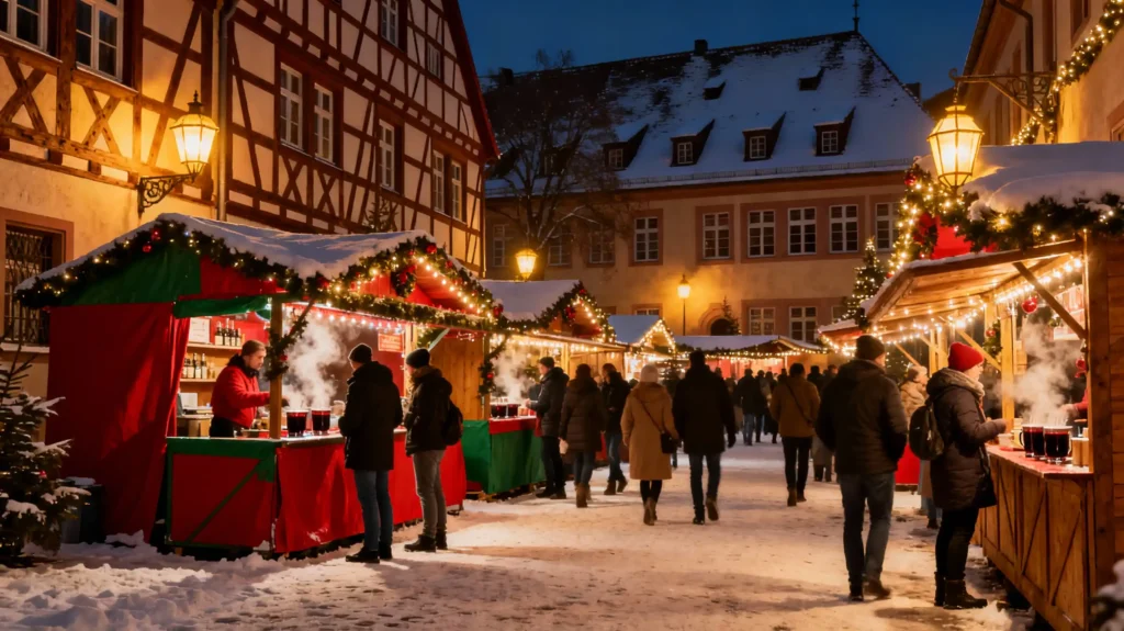 Weihnachtsmärkte im Kreis Ludwigsburg Marktstände mit Besuchern