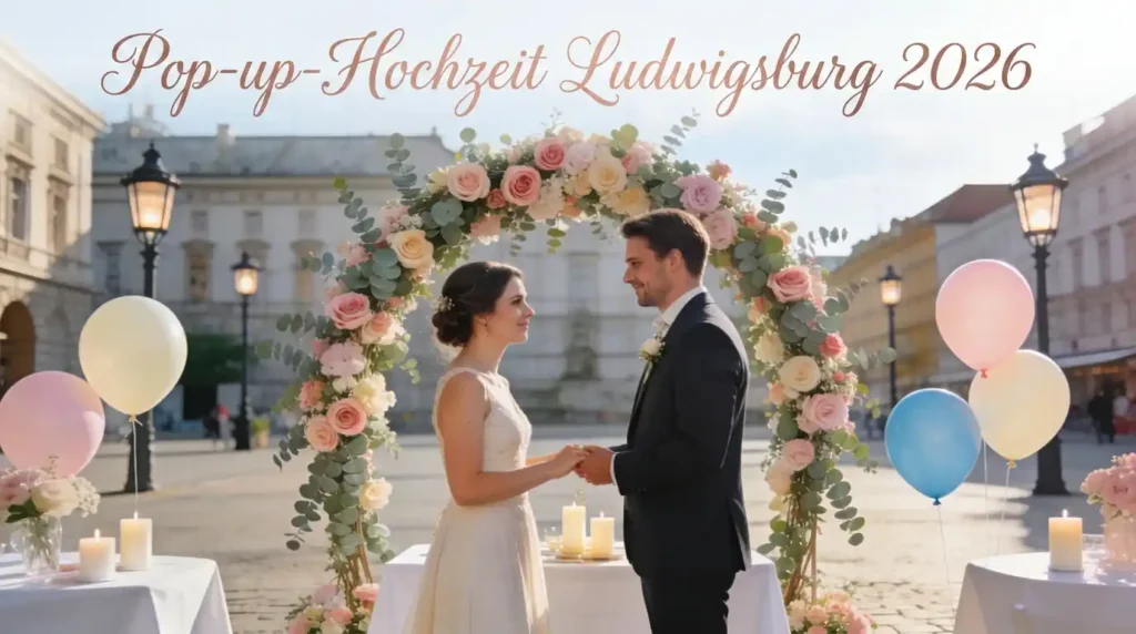 pop-up-hochzeit in Ludwigsburg Brautpaar hält sich die Hände