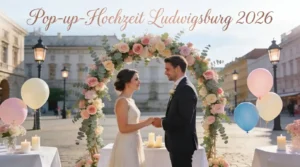 pop-up-hochzeit in Ludwigsburg Brautpaar hält sich die Hände