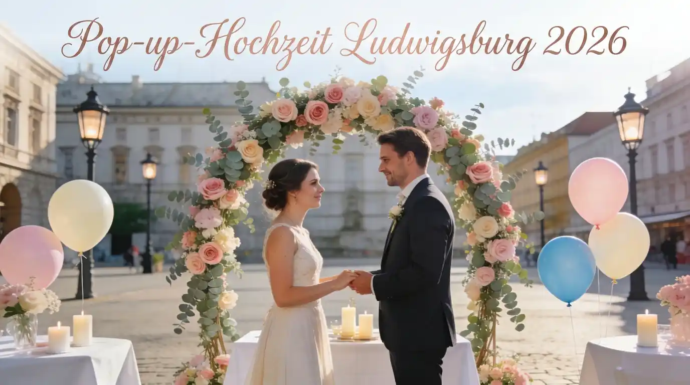 pop-up-hochzeit in Ludwigsburg Brautpaar hält sich die Hände
